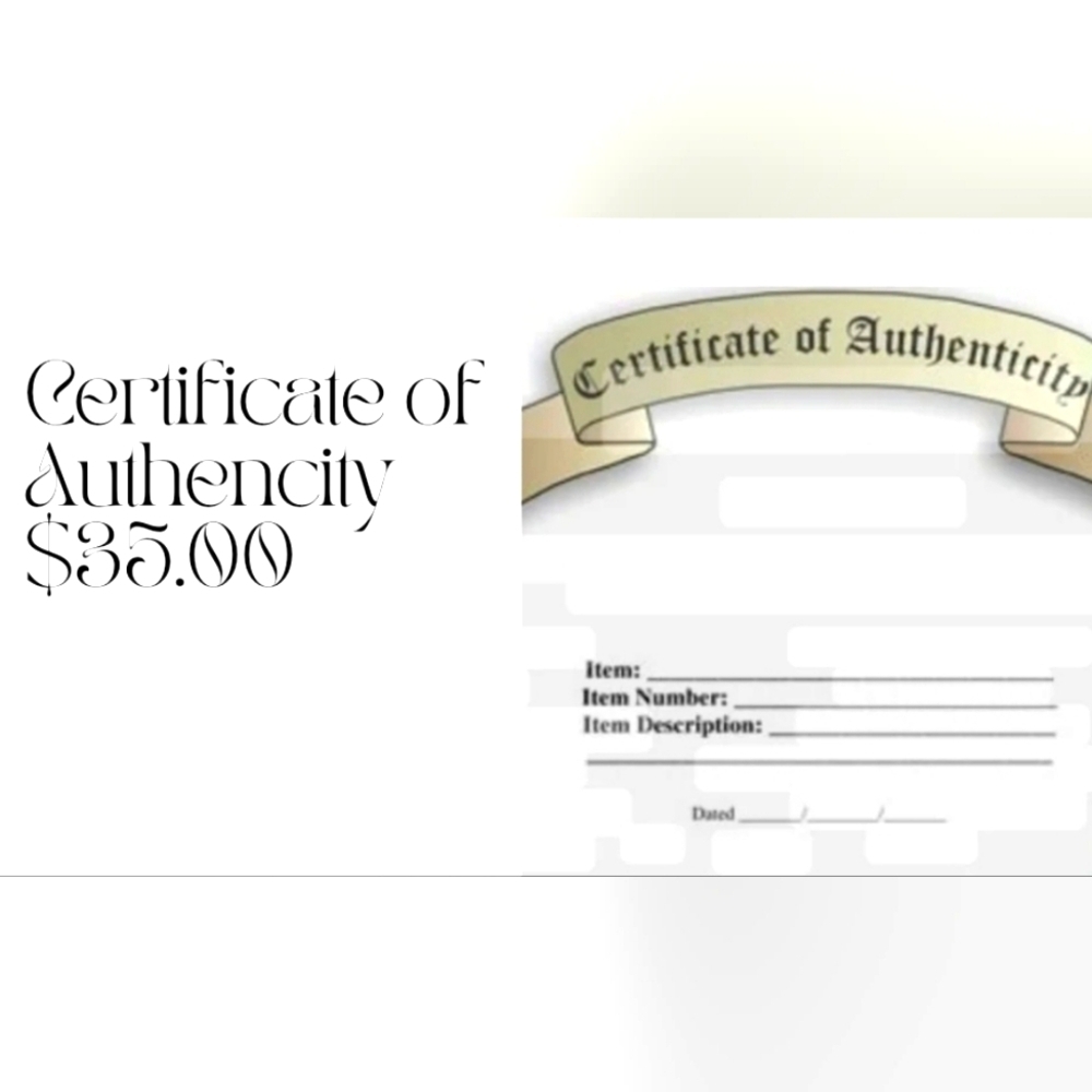 COA (Certificate of Authencity)